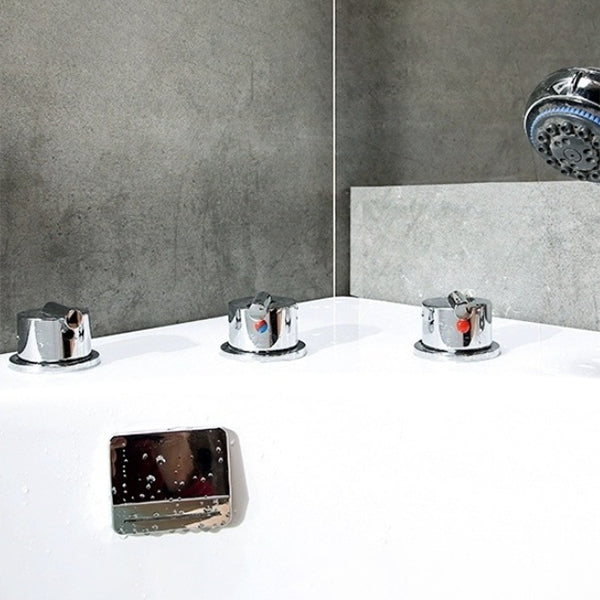 Back to Wall Corner Bathtub Modern Antique Finish Soaking Bath Tub