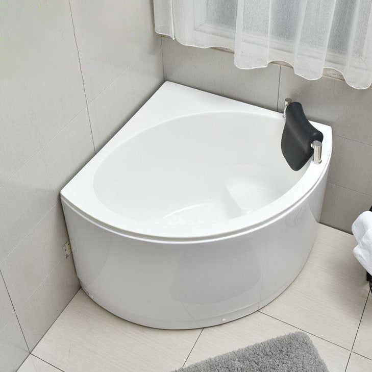 Back to Wall Soaking Bathtub Modern Antique Finish Corner Bath Tub