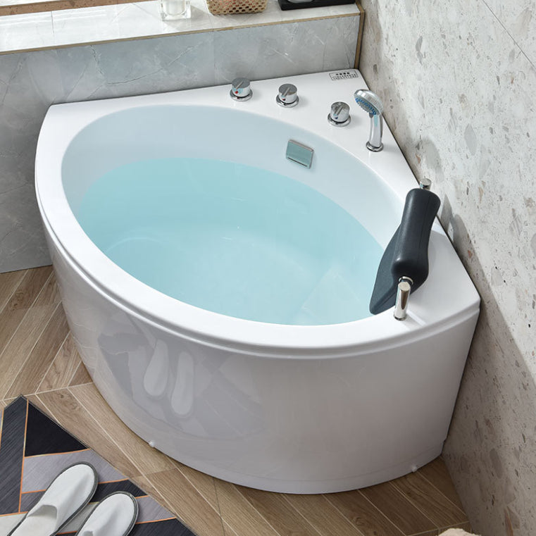 Back to Wall Soaking Bathtub Modern Antique Finish Corner Bath Tub