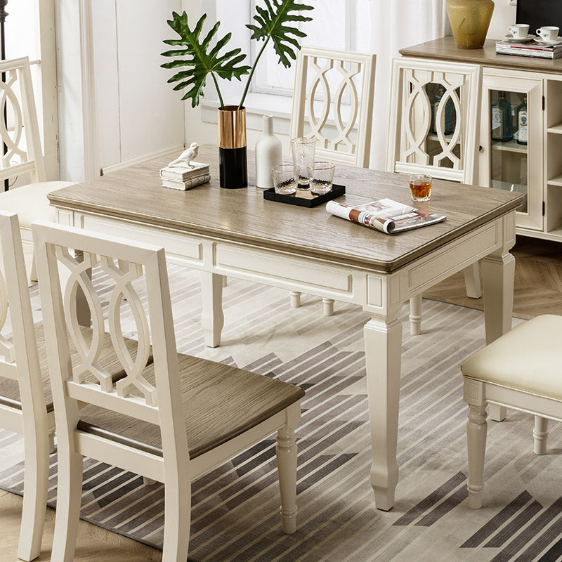 Rectangle Dining Table Solid Wood 4 Legs Dining Table for Dining Room