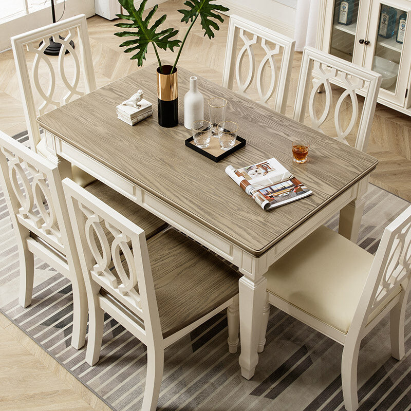 Rectangle Dining Table Solid Wood 4 Legs Dining Table for Dining Room