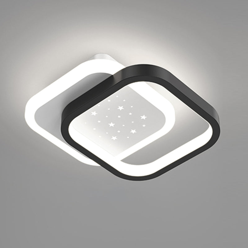 Simple LED Ceiling Light Fixture Metal Flush Mount Entry Light