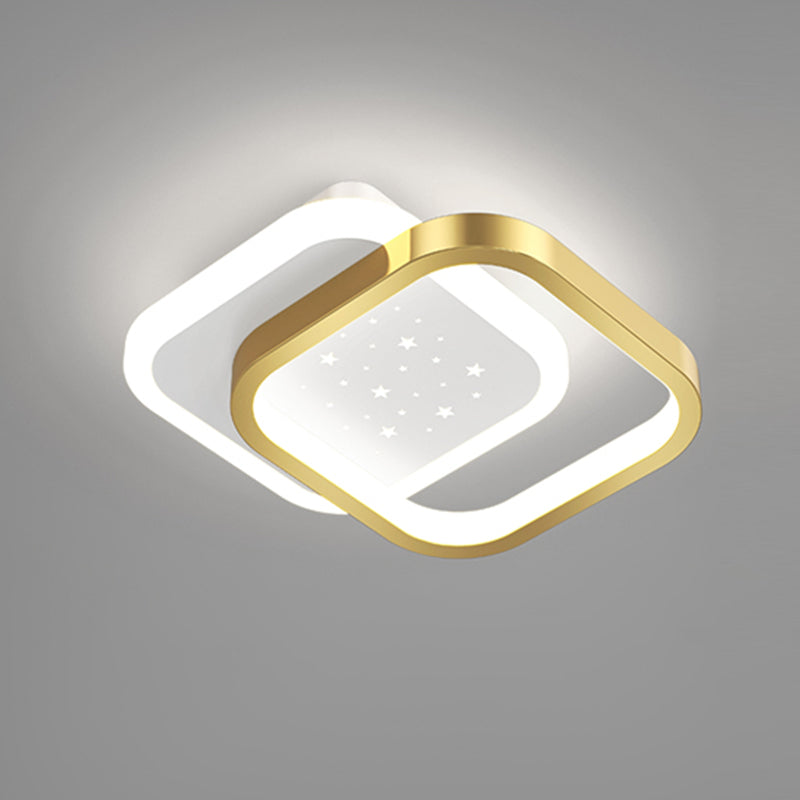 Simple LED Ceiling Light Fixture Metal Flush Mount Entry Light