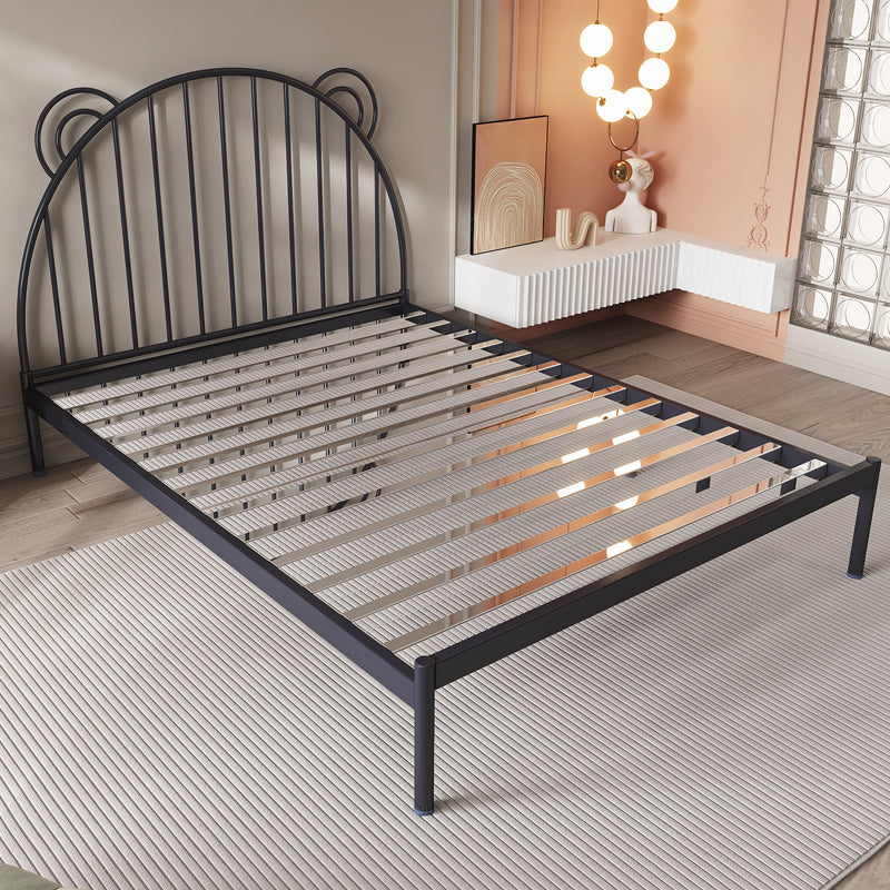 Metal Standard Bed with Open Frame Headboard Scandinavian Panel Bed