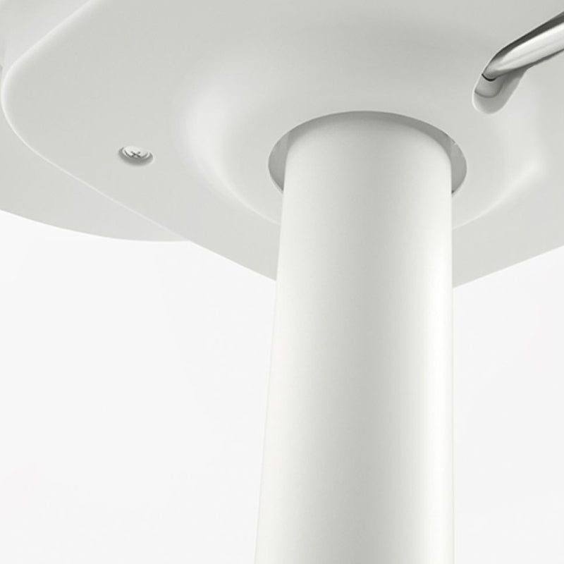 White Bar Stools Adjustable Height Swivel Dining Stools with Metal Base