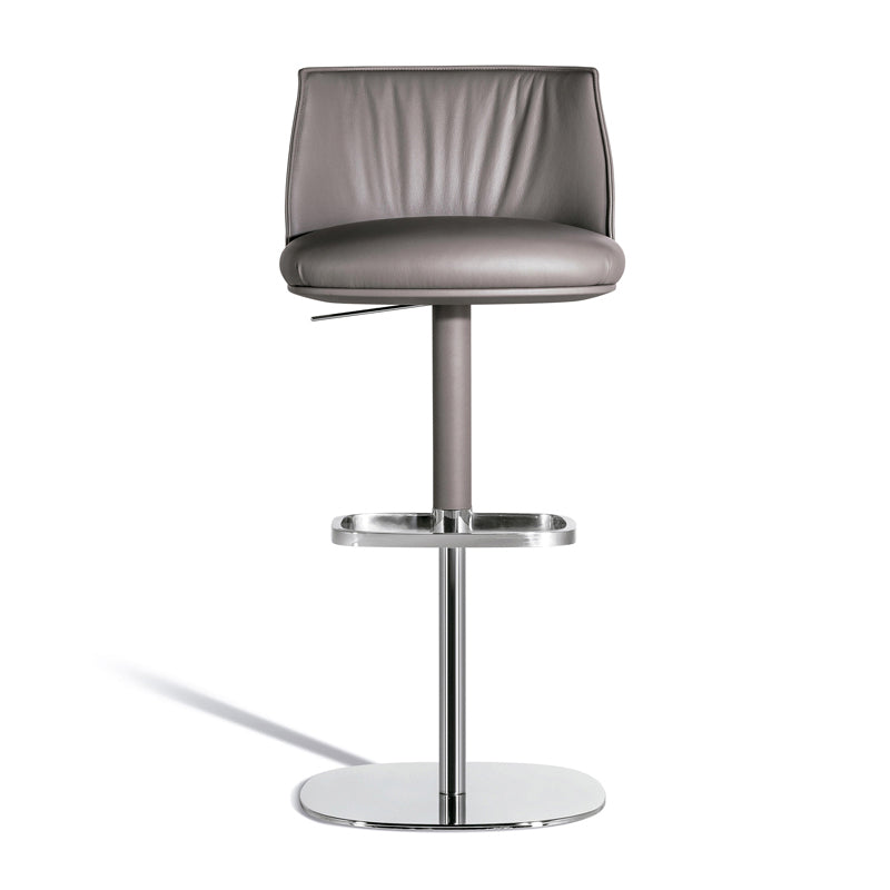 Faux Leather Bar Stools Adjustable Height Swivel Dining Stools with Footrest