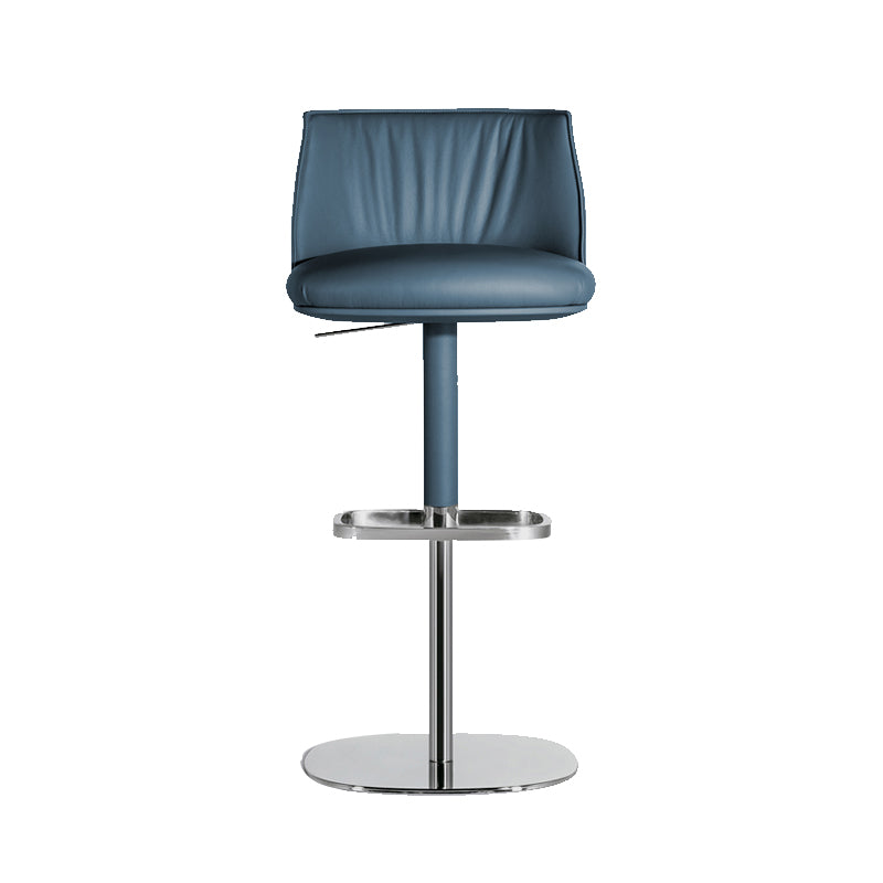 Faux Leather Bar Stools Adjustable Height Swivel Dining Stools with Footrest