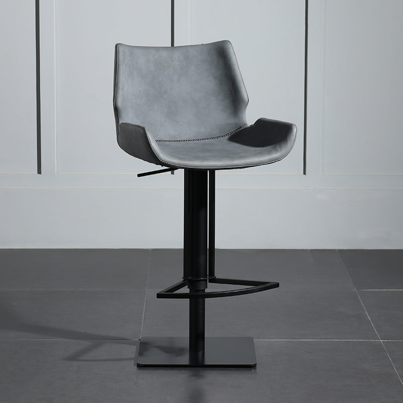 Armless Bar Stools Adjustable Height Dining Stools with Metal Base