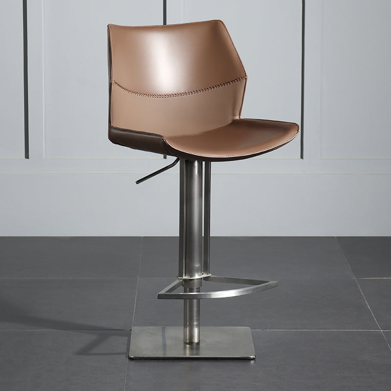 Armless Bar Stools Adjustable Height Dining Stools with Metal Base