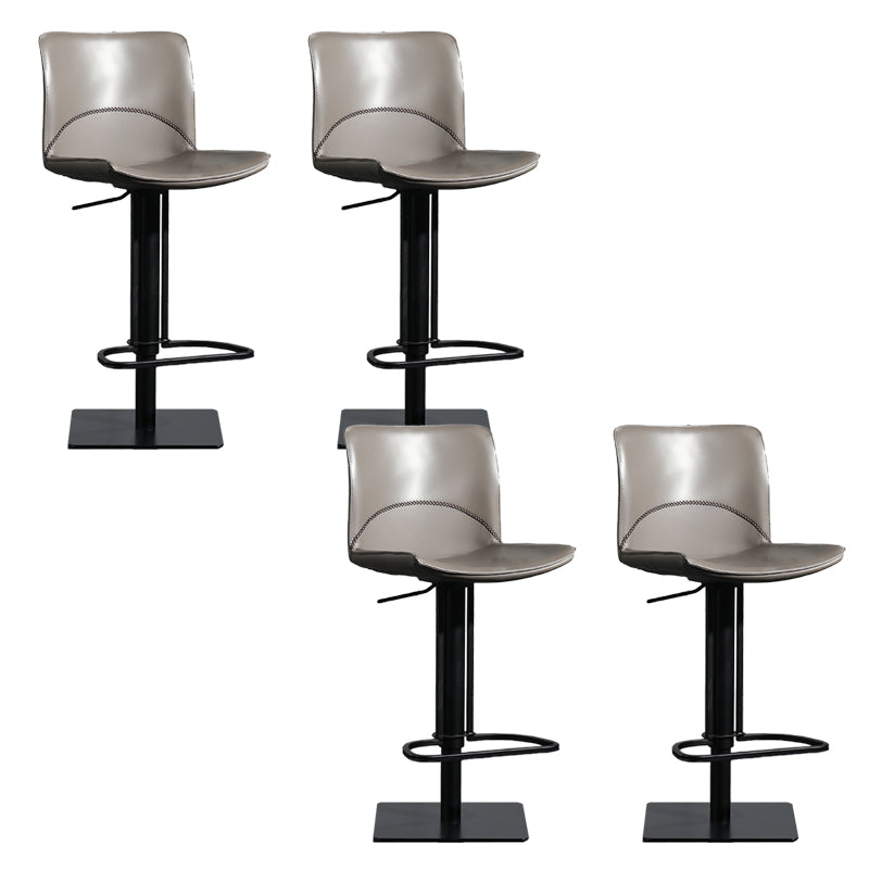 Armless Bar Stools Adjustable Height Dining Stools with Metal Base