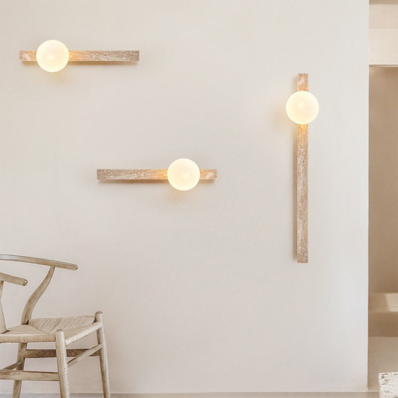 Contemporary Stone Shade Wall Sconce Lighting Linear Shape Wall Lamp for Bedroom