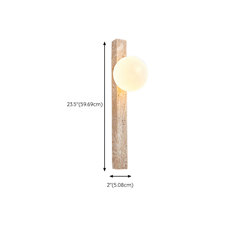 Contemporary Stone Shade Wall Sconce Lighting Linear Shape Wall Lamp for Bedroom