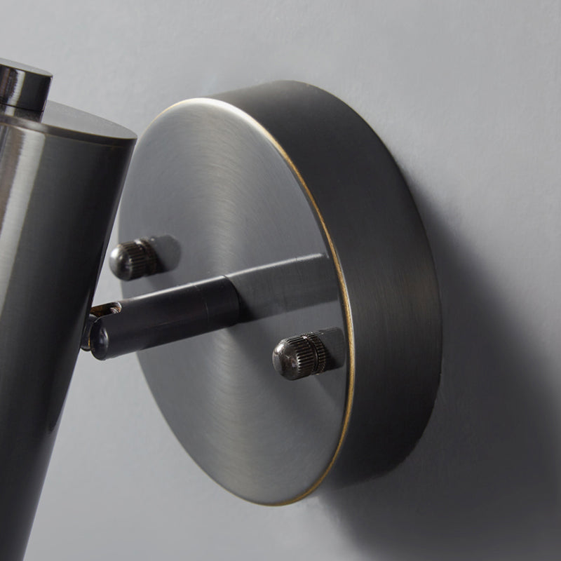 Metal Cylinder Shape Wall Lighting Modern Style 1 Light Wall Light Sconce in Black