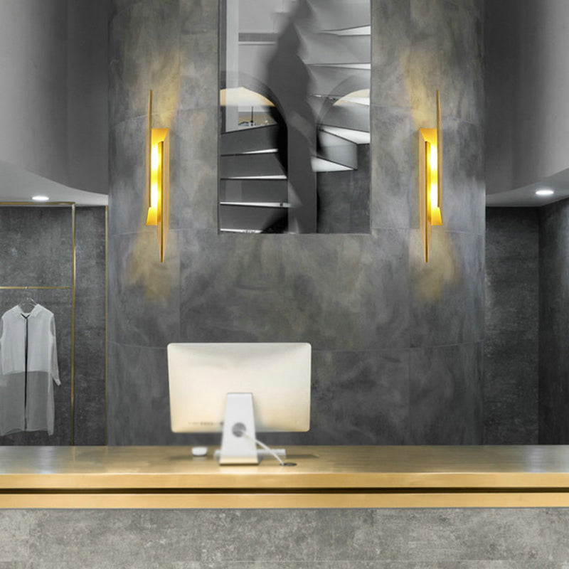 Iron LED Wall Mounted Fixture Unique Post Modern Wall Sconce in Gold