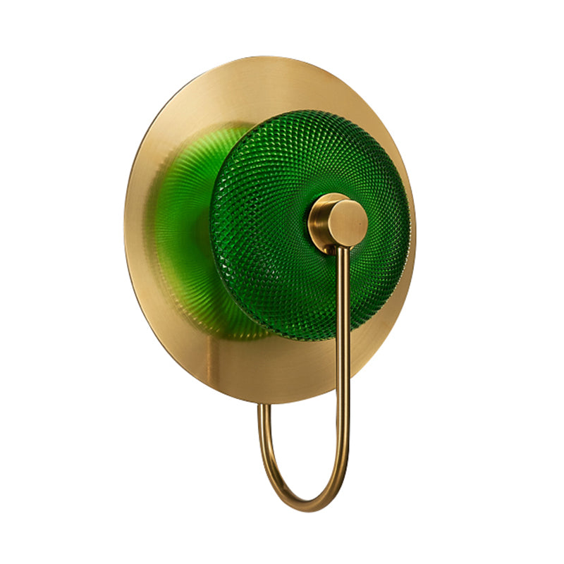 LED Post Modern Wall Sconce Iron & Glass 1 - Light Wall Mounted Fixture in Gold Finish