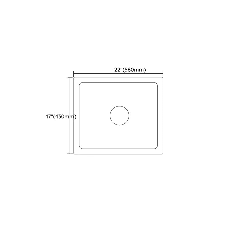 Quartz Kitchen Sink Contemporary Rectangular Shape Kitchen Sink with 1-Bowl