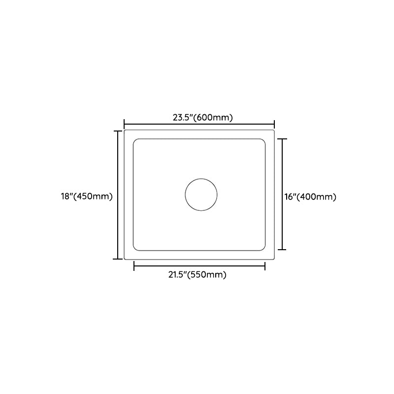 Quartz Kitchen Sink Contemporary Rectangular Shape Kitchen Sink with 1-Bowl