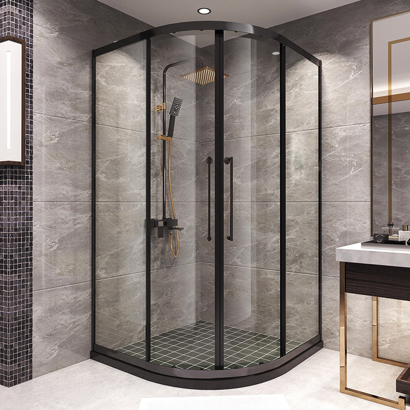 Round Shower Enclosure Double Sliding Door Tempered Glass Shower Room