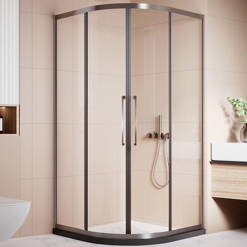 Round Shower Enclosure Double Sliding Door Tempered Glass Shower Room