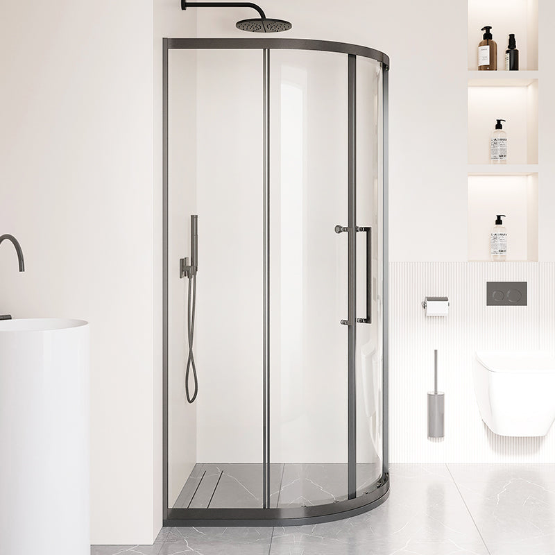 Round Shower Enclosure Double Sliding Door Tempered Glass Shower Room