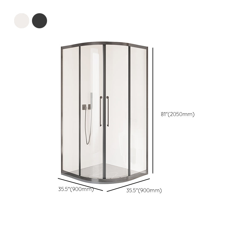 Round Shower Enclosure Double Sliding Door Tempered Glass Shower Room