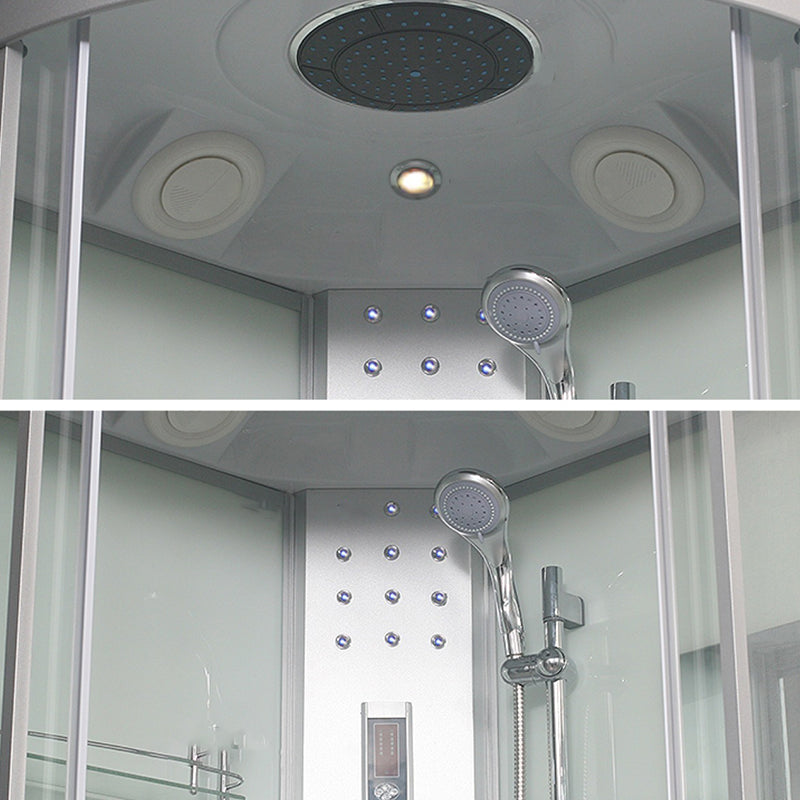 Round Shower Enclosure Double Sliding Door Shower Room with Shower Head