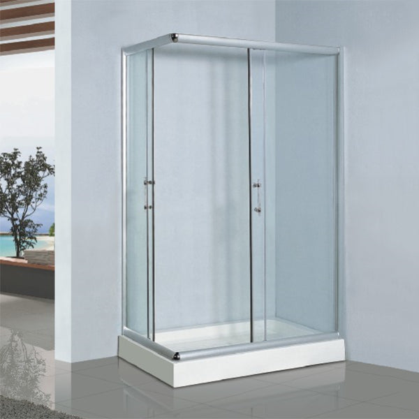 Rectangular Shower Kit Semi Frameless Tempered Glass Shower Enclosure