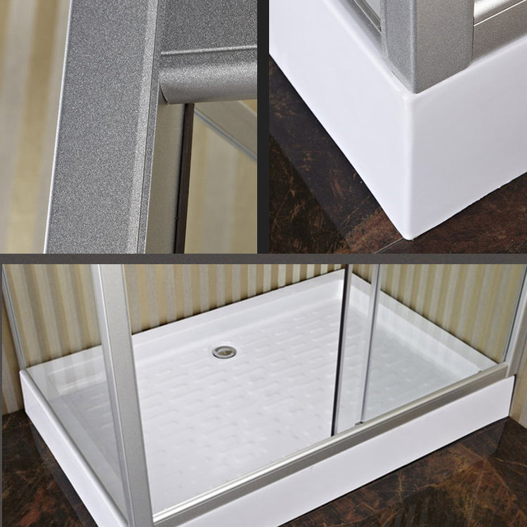 Rectangular Shower Kit Semi Frameless Tempered Glass Shower Enclosure