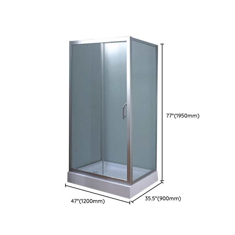 Rectangular Shower Kit Semi Frameless Tempered Glass Shower Enclosure