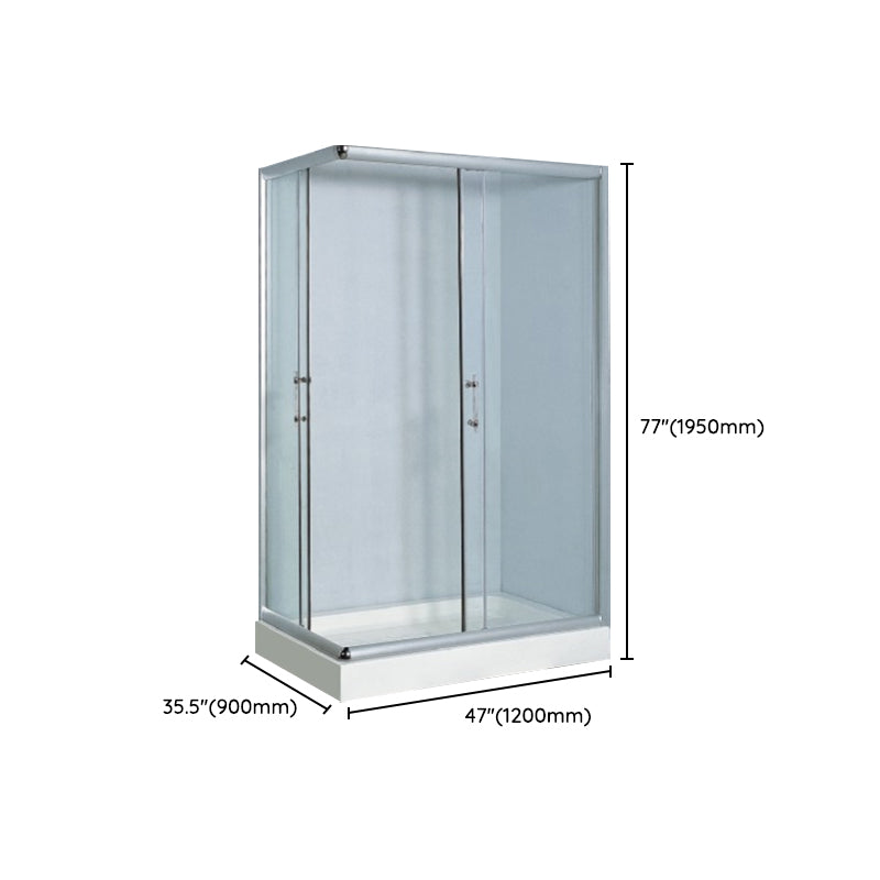 Rectangular Shower Kit Semi Frameless Tempered Glass Shower Enclosure