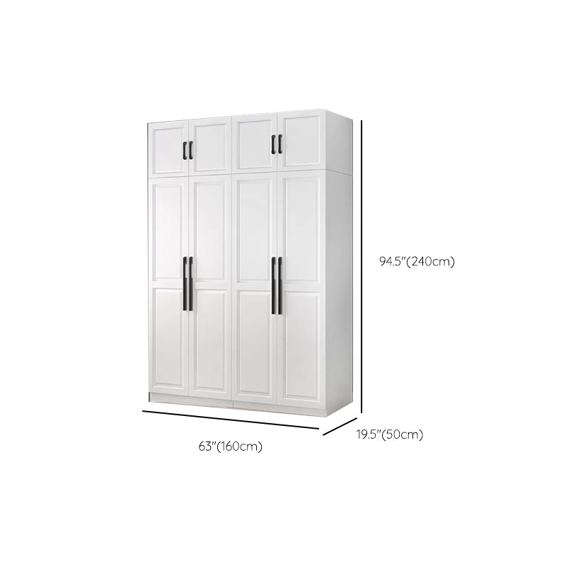 Freestanding Wood Frame Wardrobe Modern Hinged Soft Close Doors Wardrobe and Drawers