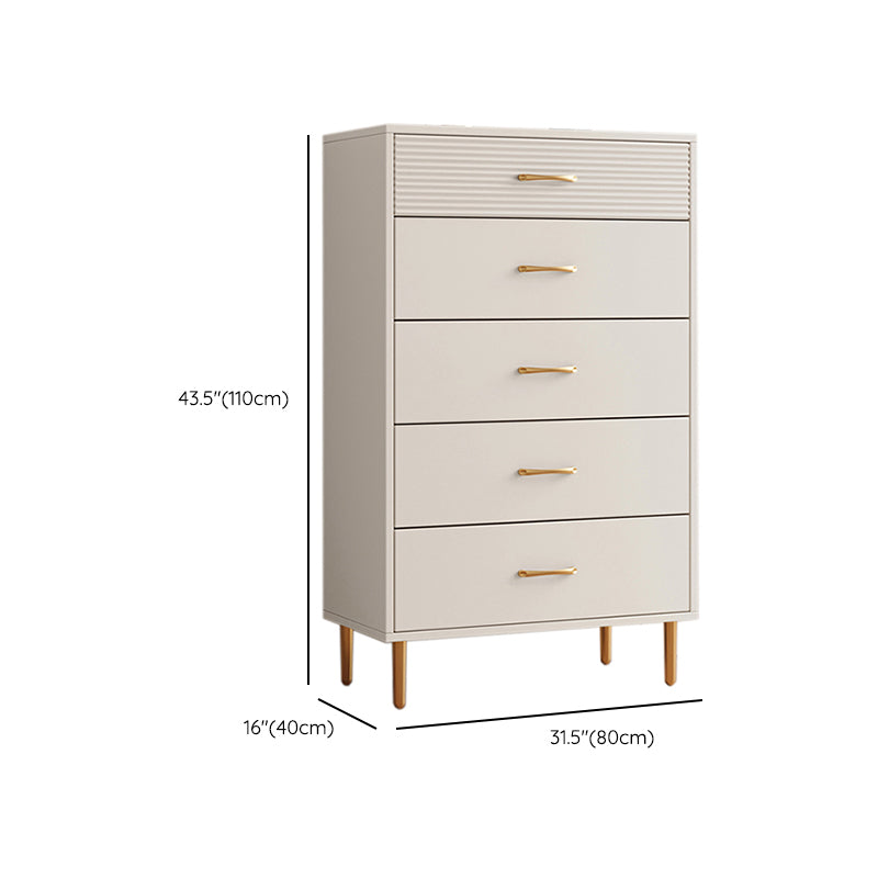 Contemporary Bar Pulls Accent Chest Straight Legs White Accent Chest with Drawer