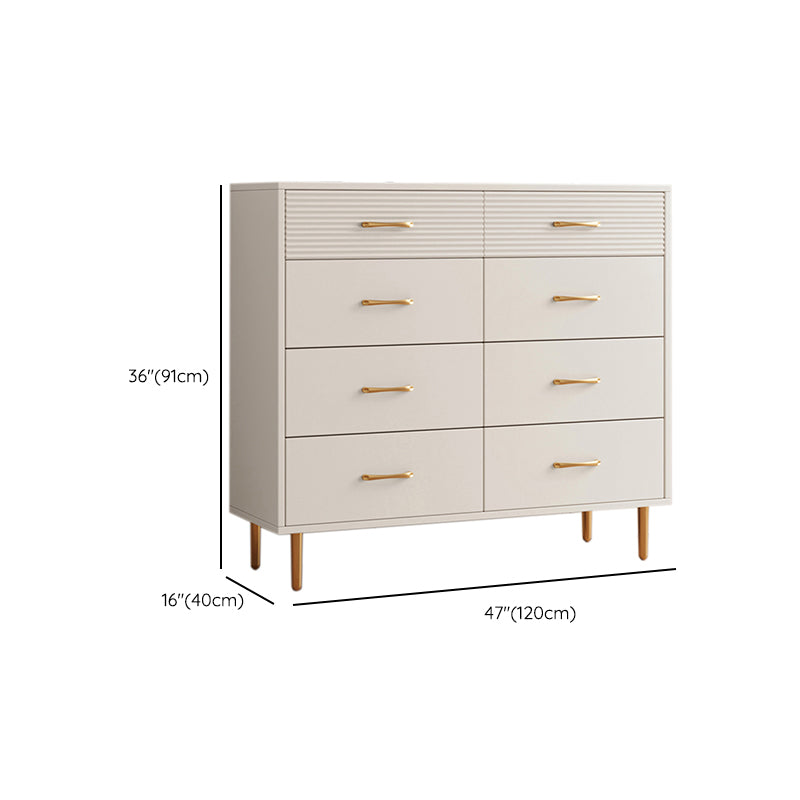 Contemporary Bar Pulls Accent Chest Straight Legs White Accent Chest with Drawer