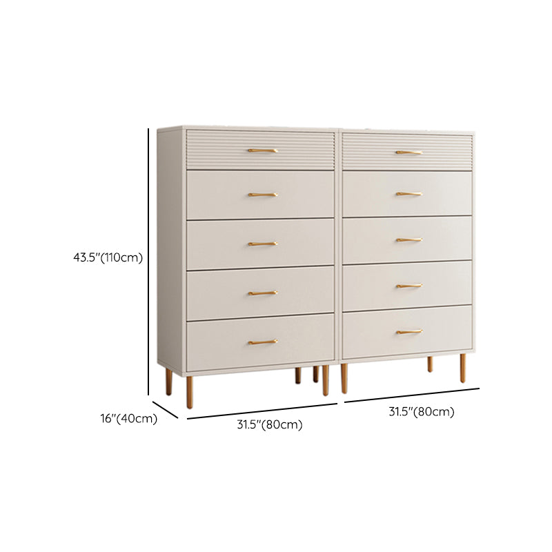 Contemporary Bar Pulls Accent Chest Straight Legs White Accent Chest with Drawer