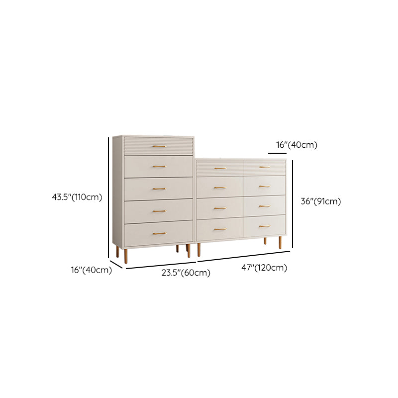 Contemporary Bar Pulls Accent Chest Straight Legs White Accent Chest with Drawer