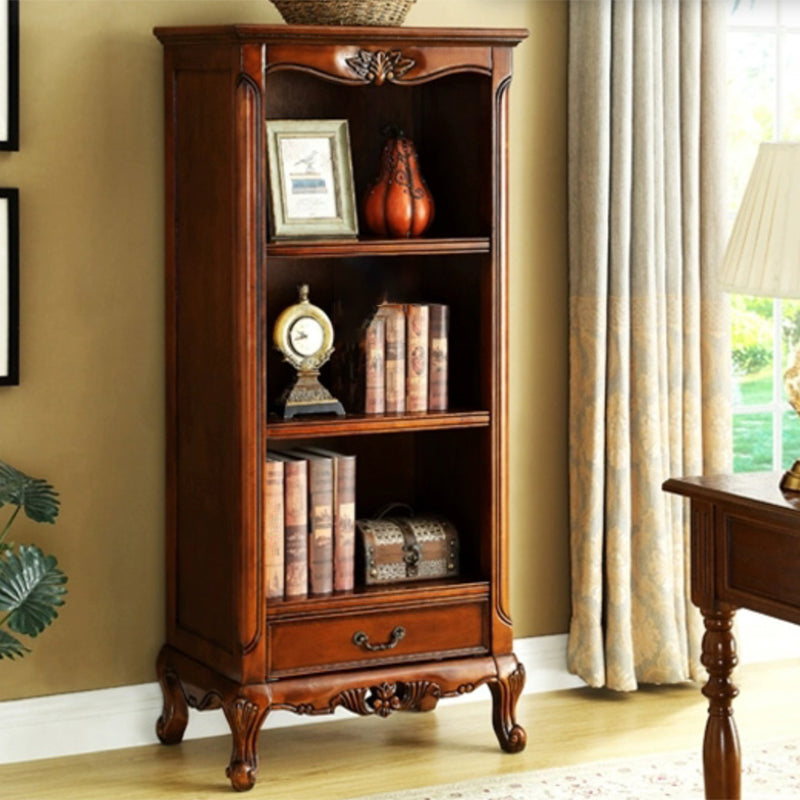 Contemporary Wooden Bookcase Standard Closed Back Bookshelf with Shelves