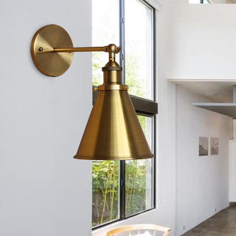1 Glhbirne Kegel Wandleuchte Retro-Stil Messing Metall Wandleuchte Fr Wohnzimmer
