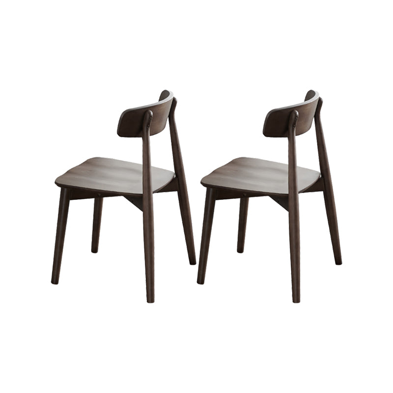 Solid Wood Dining Chair Modern Style Open Back Armless Chair for Dining Room