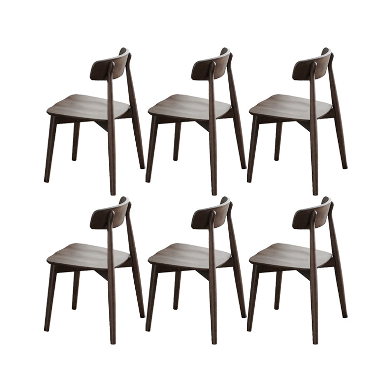 Solid Wood Dining Chair Modern Style Open Back Armless Chair for Dining Room