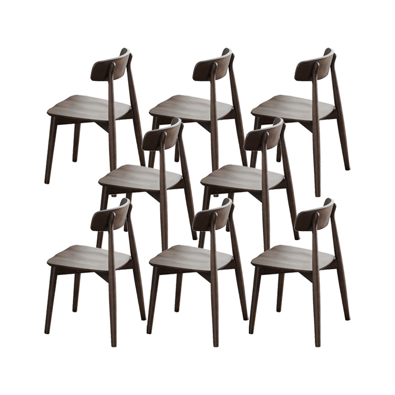 Solid Wood Dining Chair Modern Style Open Back Armless Chair for Dining Room