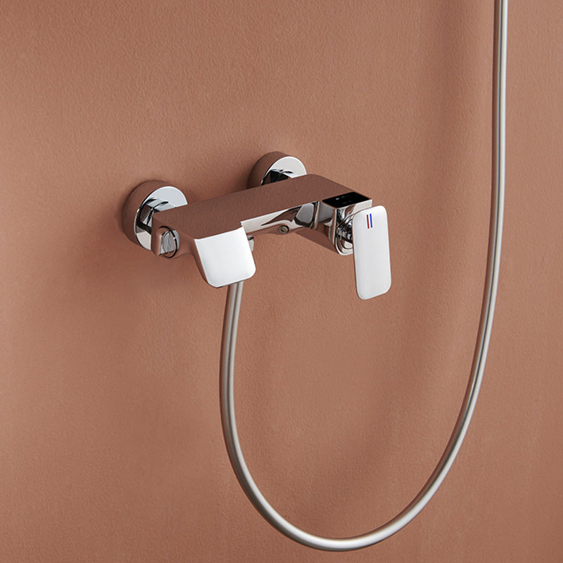 Modern Shower Set Solid Color Wall Mounted Slide Bar Included Shower Combo
