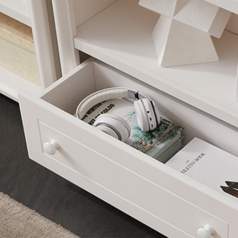 White Wooden Bookshelf Standard Shelves Included Closed Back Bookcase