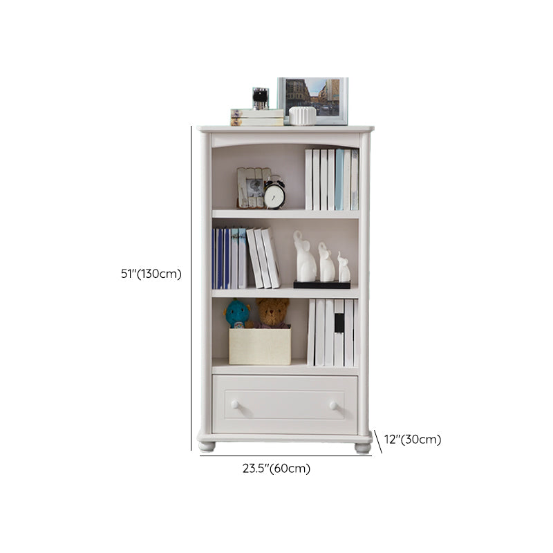 White Wooden Bookshelf Standard Shelves Included Closed Back Bookcase