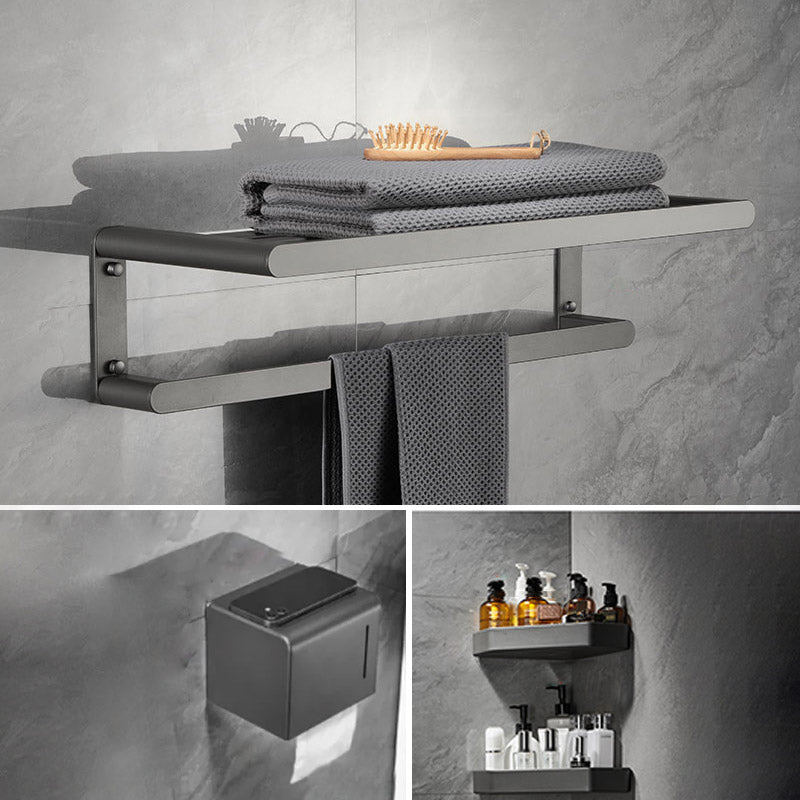 Modern Metal Bathroom Accessory As Individual Or As a Set in Grey