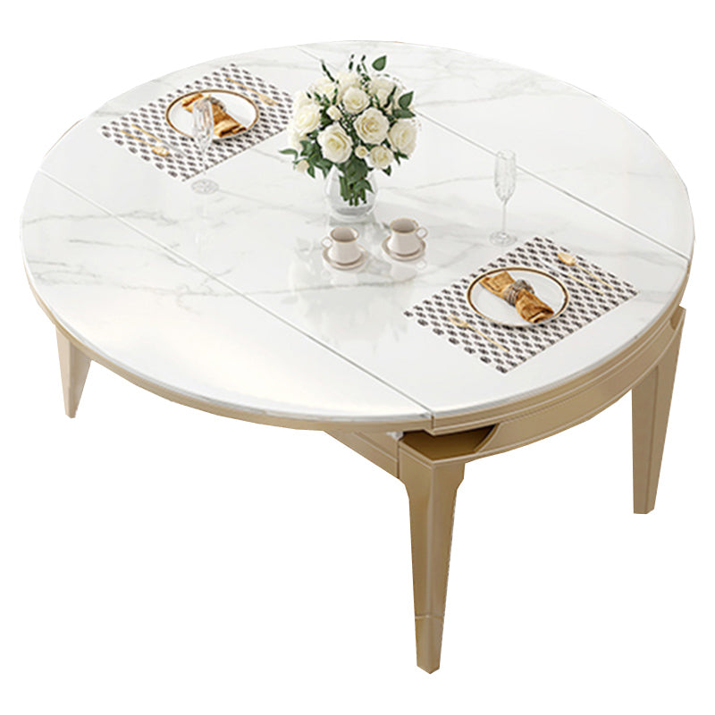 Contemporary 1/2/5/7 Pieces Furniture Round Stone Dining Set in White