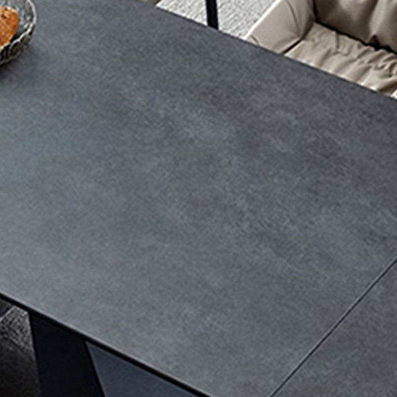 Contemporary 1/4/5 Pieces Dining Room Set Stone Rectangle Furniture in Black
