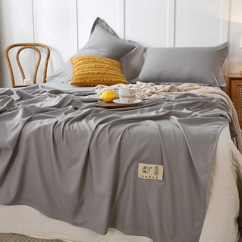 Bed Sheet Solid Color Breathable Skin-friendly Non-pilling Bed Sheet Set