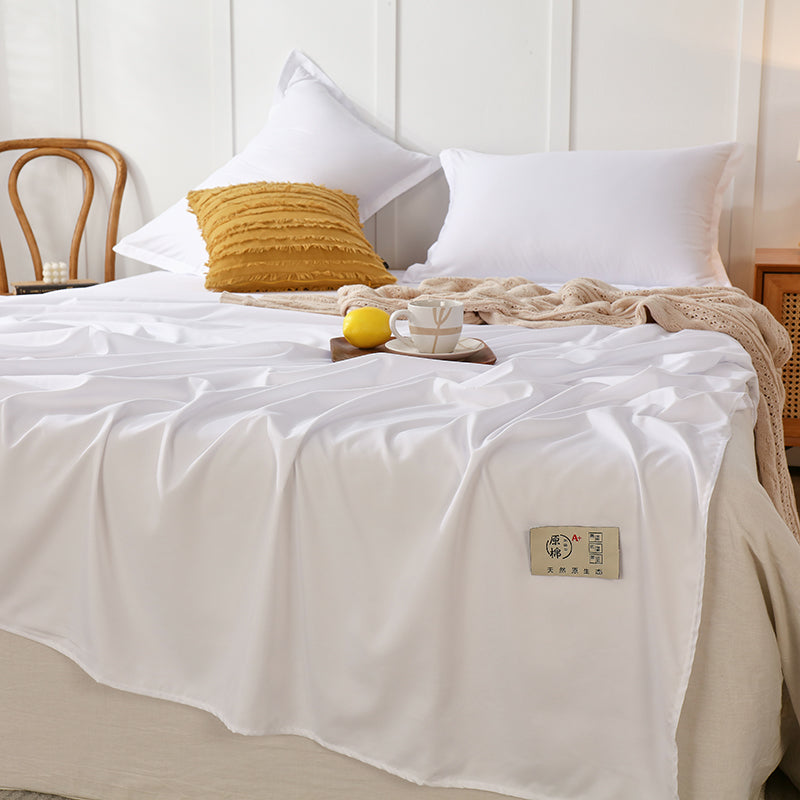 Bed Sheet Solid Color Breathable Skin-friendly Non-pilling Bed Sheet Set