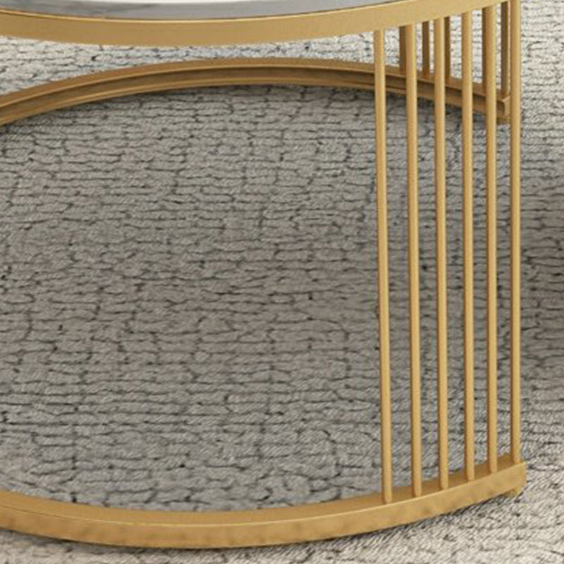 Slate Coffee Table Round Nesting Coffee Table Set with Storage