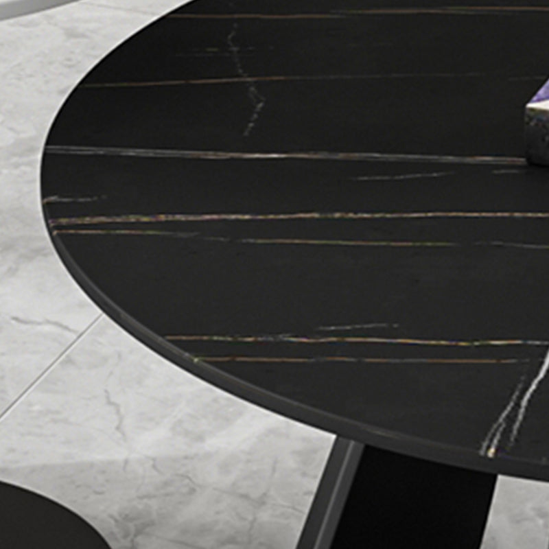 Modern Slate Coffee Table Round Bunching Coffee Table Sets for Living Room